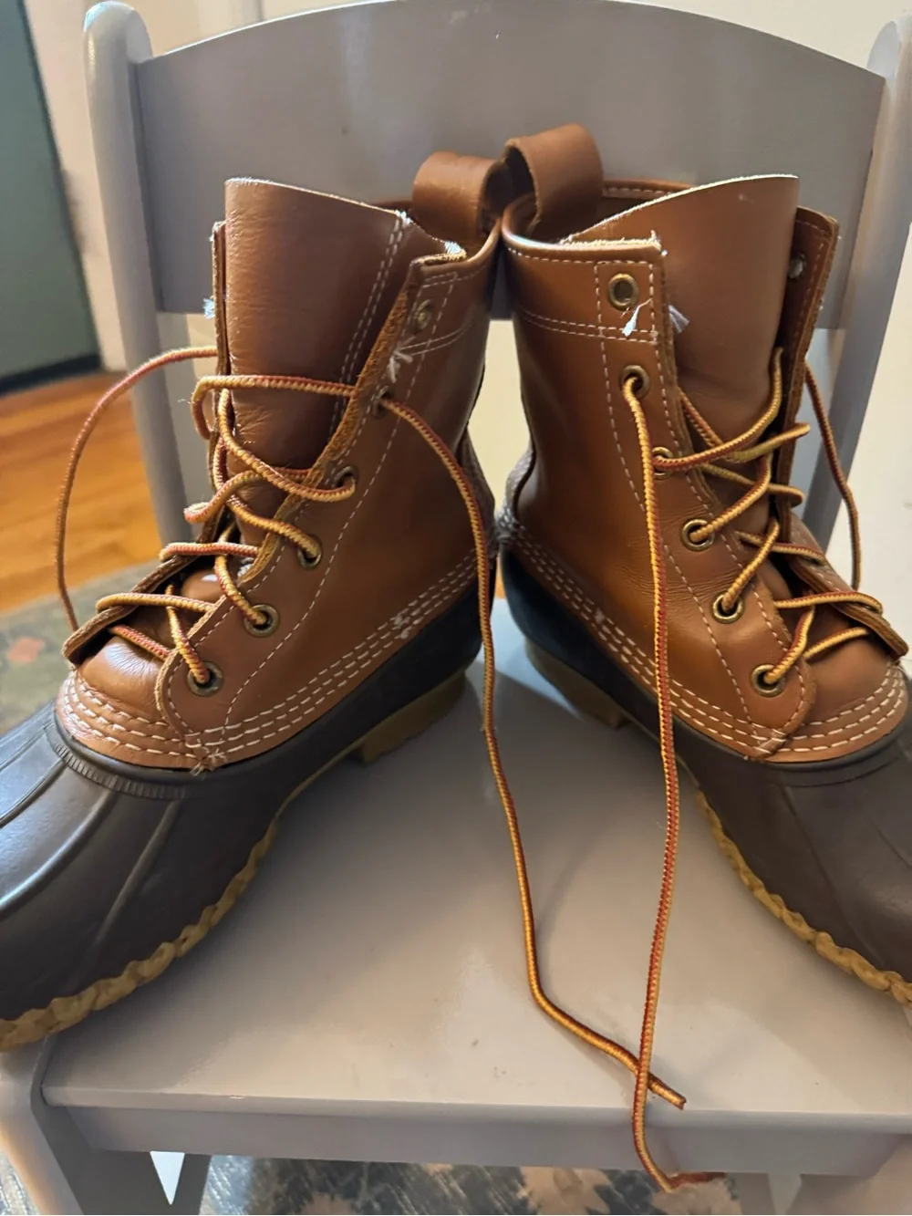 Vintage L.L. Bean Boots Two-Tone Brown Waterproof Duck Boots